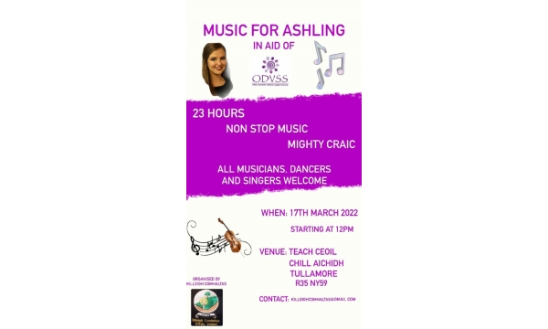MUSIC FOR ASHLING TO BE LAUNCHED AT TULLAMORE ST. PATRICK'S DAY PARADE